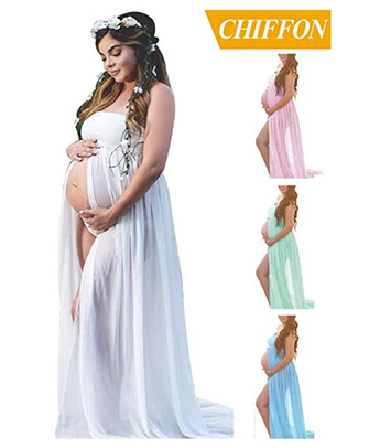 maternity dress with split front