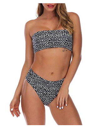 off the shoulder high waisted bathing suit